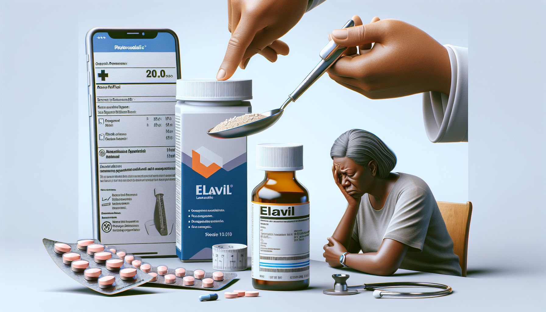 Image of Elavil medication tablets